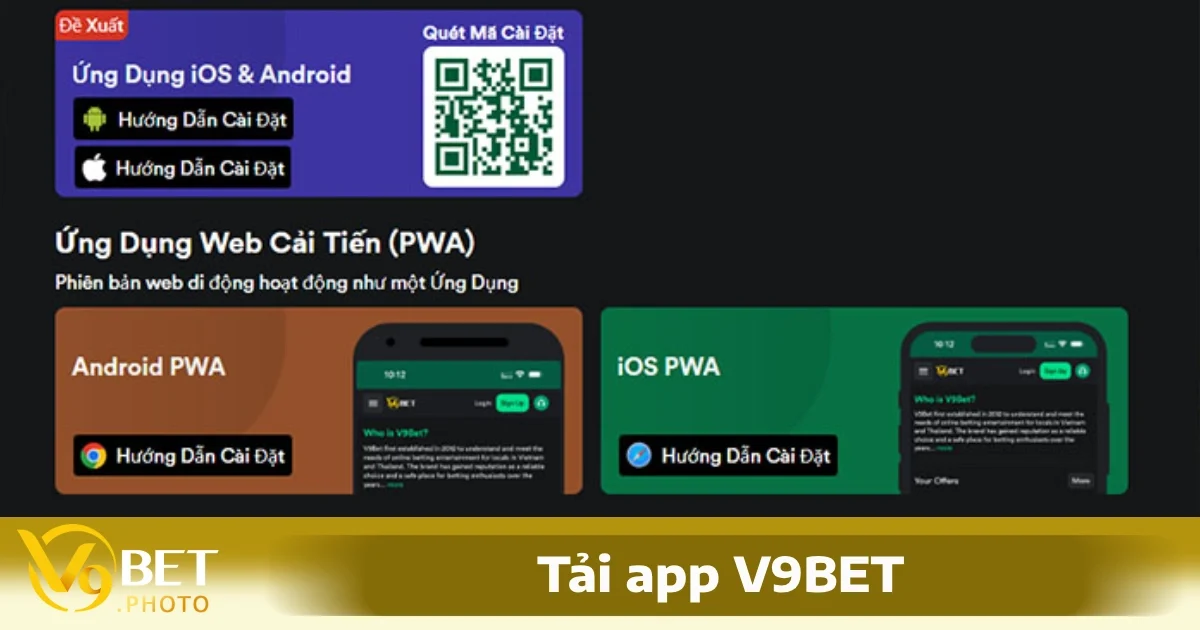 Tải App V9BET Chơi Cá Cược Đỉnh Cao Mọi Lúc Mọi Nơi 3 Tải app V9BET về di động trên Android và iOS
